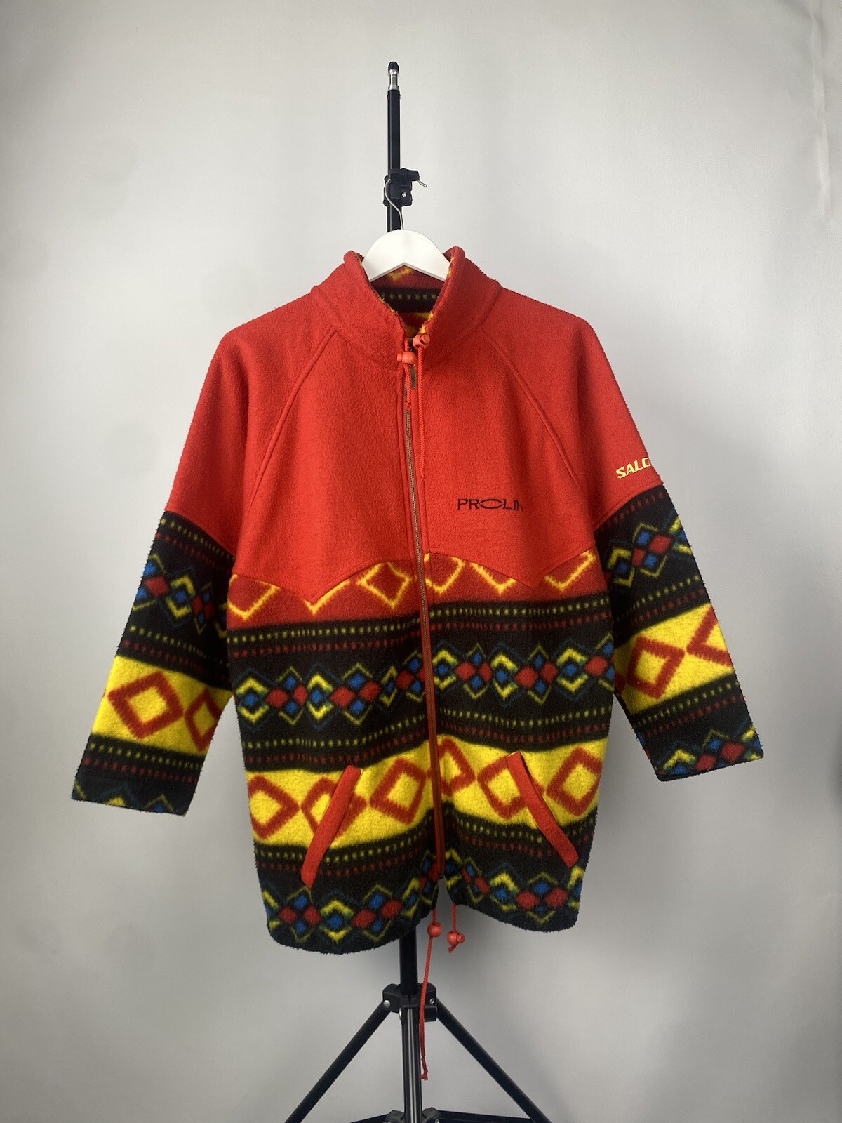 Stampa Salomon Navajo in pile cerniera intera uomo stile esterno vintage taglia M L