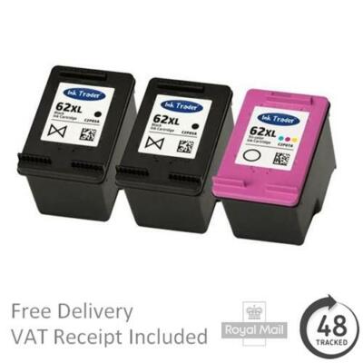 Premium wiederaufbereitete 62XL Schwarz & Farbe Tintenpatronen für HP Drucker
