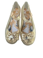 Mini Melissa Disney Princess Gold Crown Jelly Shoes Girls Size 4