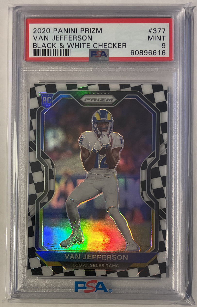 2020 Van Jefferson Black & White Checker Prizm #377 RC Rookie PSA 9 Mint [POP 3]