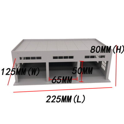 Outland Models Garage Con 3 Stalle Per Auto E Camion - Scala 1:64, Colore Grigio