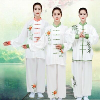 Women Men Cotton Tai Chi Set Embroidery Loose Chinese Kung Fu Suit Martial Art