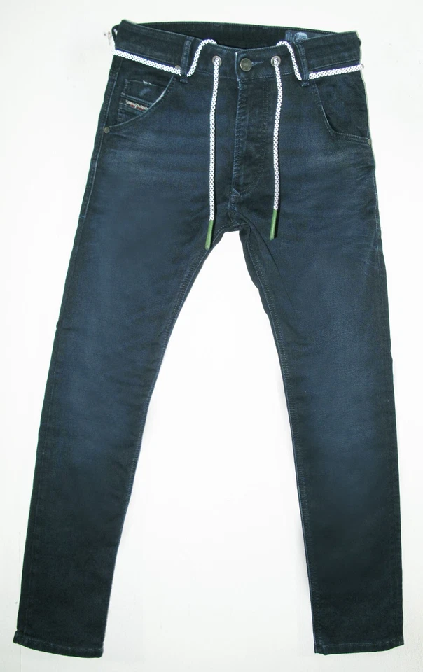 LO ÚLTIMO Hombres DIESEL KROOLEY-X-NE 69IC PANTALONES DE CHÁNDAL ELÁSTICOS OSCUROS 28 (ajuste 29) Foto 3 de 4