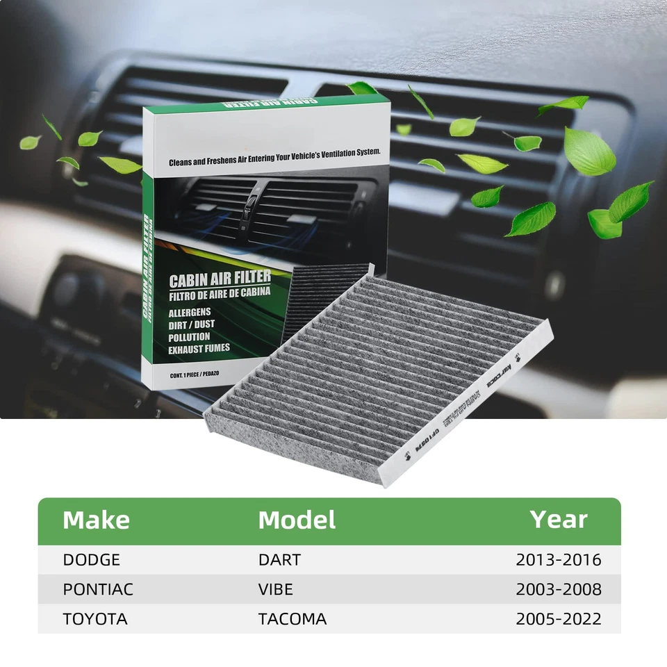 Filtro de aire de cabina 2 piezas para Dodge Dart/Pontiac Vibe/Toyota Tacoma OE:CF10374 Foto 4 de 4