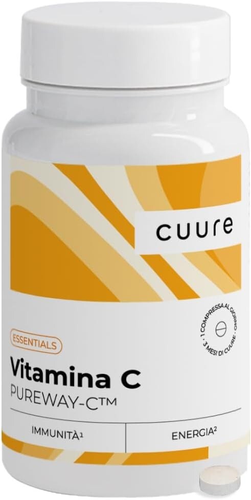 Vitamina C 90 compresse, 3 mesi  Acido Ascorbico Brevettato Elevato Assorbimento