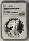 1990-S American Silver Eagle $1 Proof PF 69 Ultra Cameo NGC
