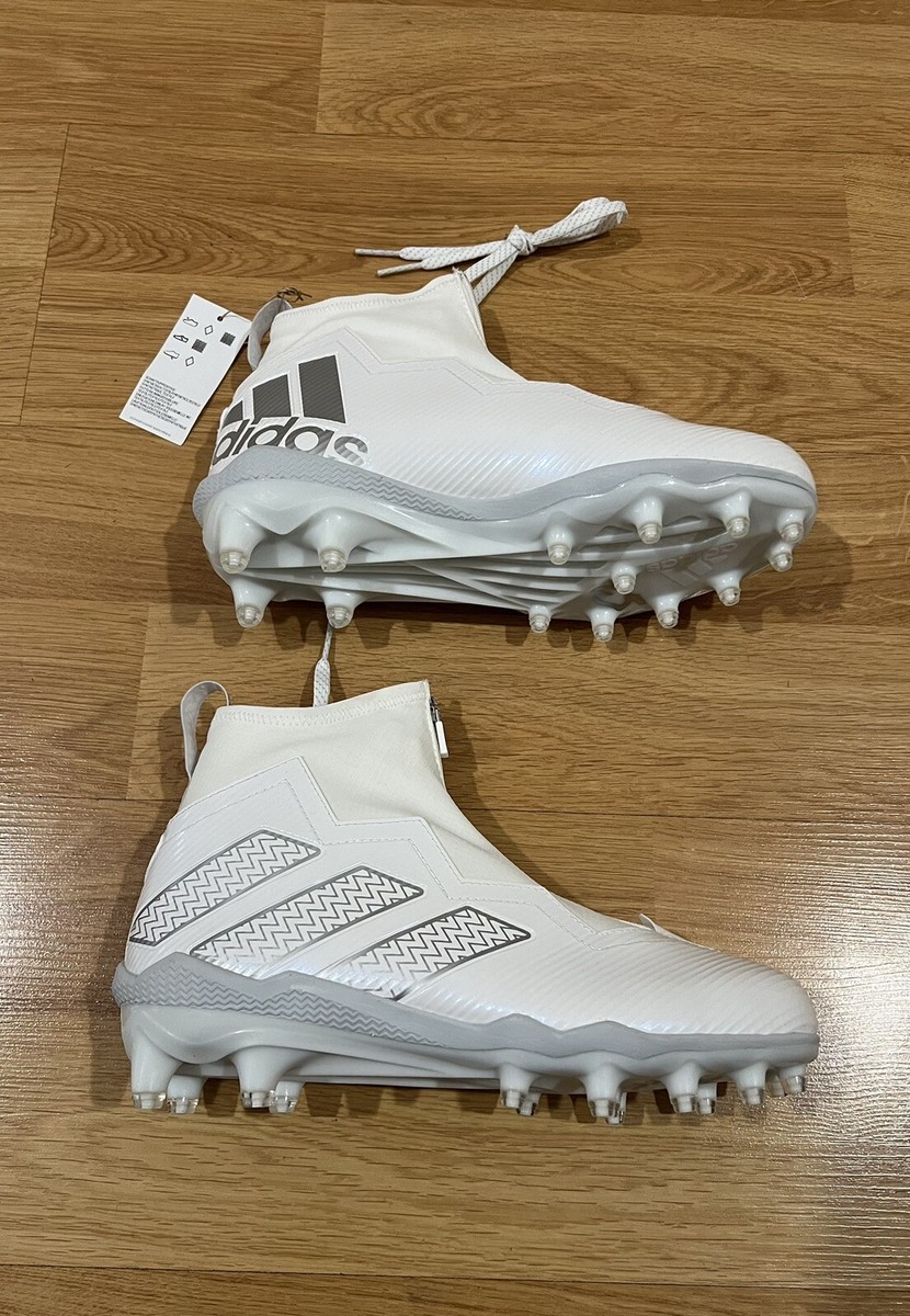 Adidas Nasty 2.0 White Silver Metallic Zip Football Cleats GX7962