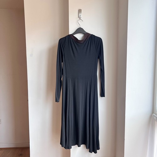 Vintage Out Of Xile Maxi Dress Silk Cowl Neck M Minimalist Subversive Lagenlook - Picture 9 of 15
