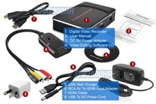 HD1080P Analog RCA AV Video Recorder H.264 MP4 Video Capture Mic USB Input