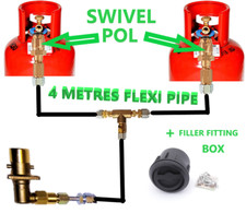  remote fill set with SWIVEL POL ADAPTERS 2 PROPANE BOTTLES CYLINDER RV+FITINGS