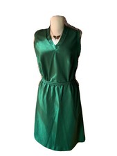vintage 1970s Green Ribbed Skirt Set Groovy
