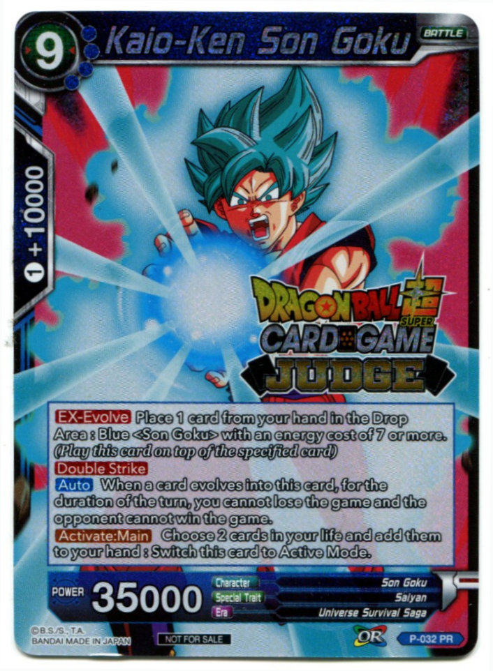 Kaio-Ken Son Goku P-032 PR Dragon Ball Super Card Game Judge Foil