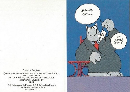 Geluck Le Chat Carte Postale Bonne Annee Bonne Sante Souris 8 5x11 5 Cm Ebay