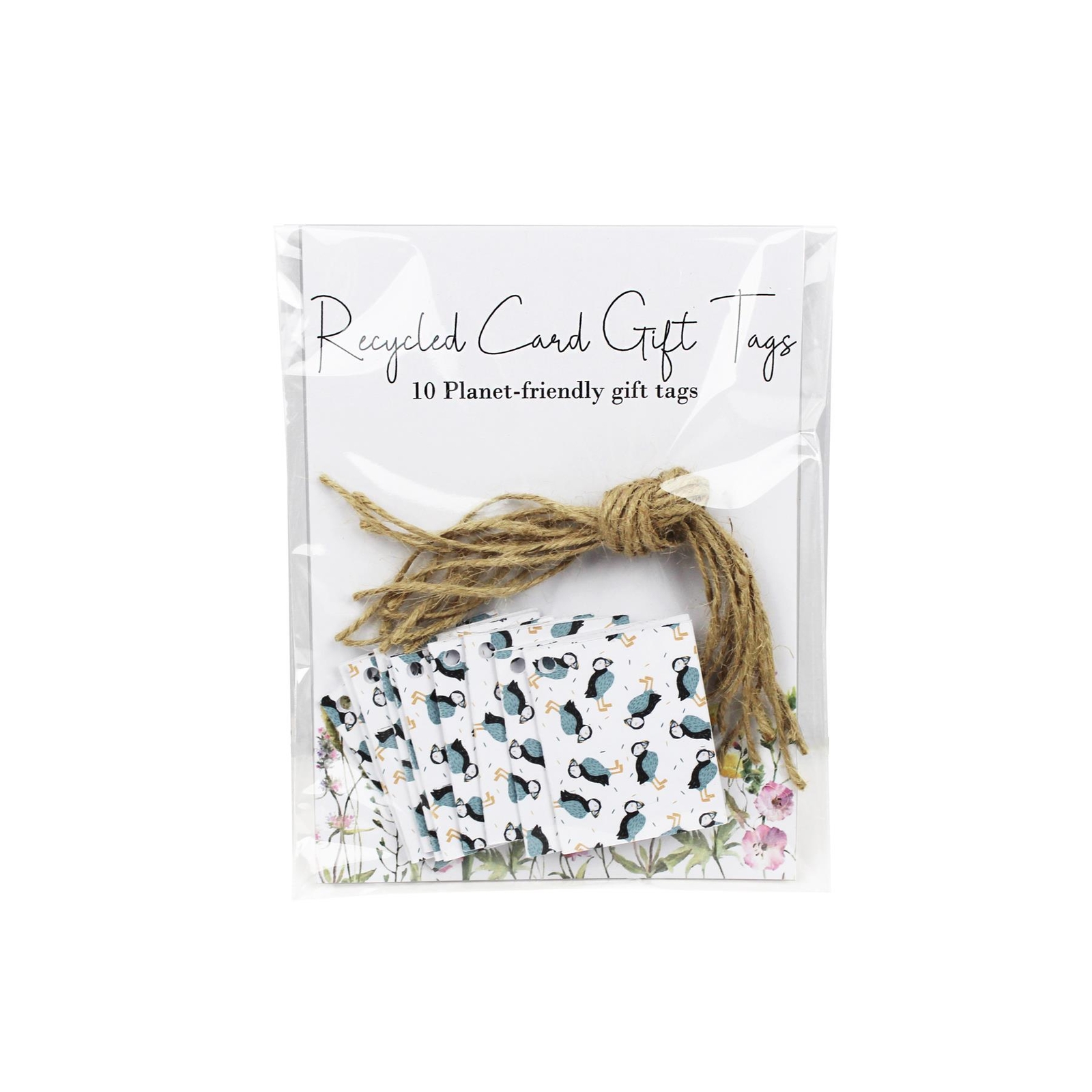 Recycled Card Puffins Gift Tags - Birds Folded Eco-Friendly Present Tags 10 Pack