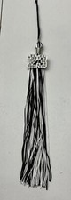 Black White Class 2023 W/ Silver Bling Charm Graduation Tassel 9" Jostens NEW