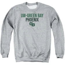 Green Bay Adult Crewneck Sweatshirt Stacked, Athletic Heather, S-3XL