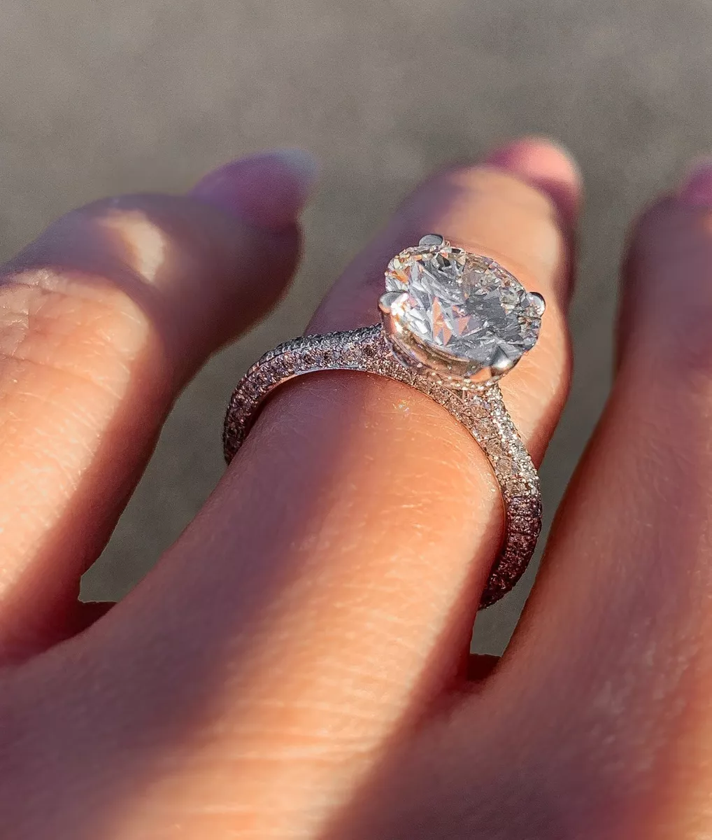 High set Princess Solitaire with Plain Twist Shank Diamond Engagement Ring(  0.58 CTW) | Wholesale Diamonds