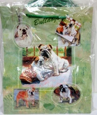 10x Gift Bags 11"x9"x4" High Gloss Finish w/ Gift Tag - Collage of Bulldogs Pets