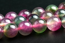 8MM Green  Pink Jade Beads Grade AAA Round Gemstone Loose Beads
