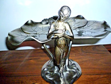 WMF Style Fairy with Dove and Lily Art Nouveau Calling Card or Sweetmeat Tray