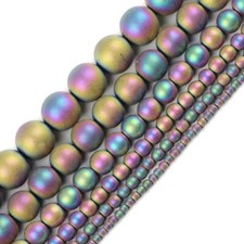 Round Hematite Bead Stone Loose Ball Beads DIY Bracelets Jewelry 2/3/4/6/8/10mm