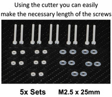 Premium NYLON Phono Cartridge Screw Set M2.5 x 25mm for Headshell / Phono-Pickup