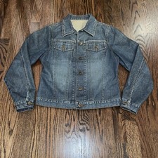 Vintage Lee Jean Jacket Womens Size Smal Blue Trucker Button