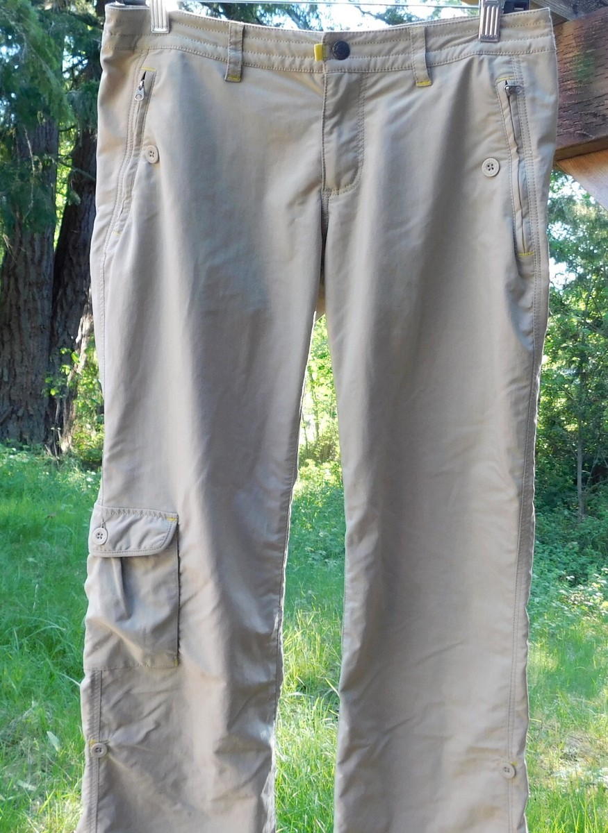 Patagonia Nylon Blend Cargo Pants Womens Straight Convertible Roll Up Tan