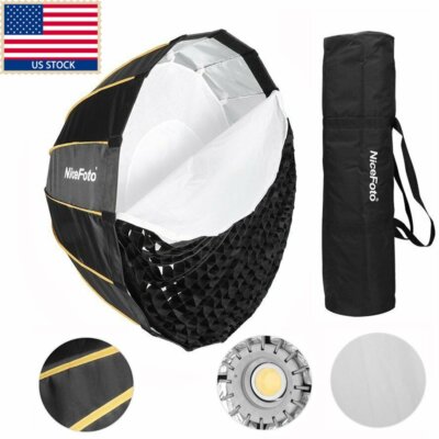 US NiceFoto 120cm Parabolic Umbrella Softbox Bowens Mount With Grid For AD400Pro