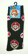 New Nintendo Super Mario Toad Mushroom Video Game Pair Fits Socks shoe sz 6.5-12