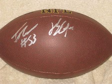 Jack Cichy TJ Edwards Dual Signed Football Wisconsin Badgers COA
