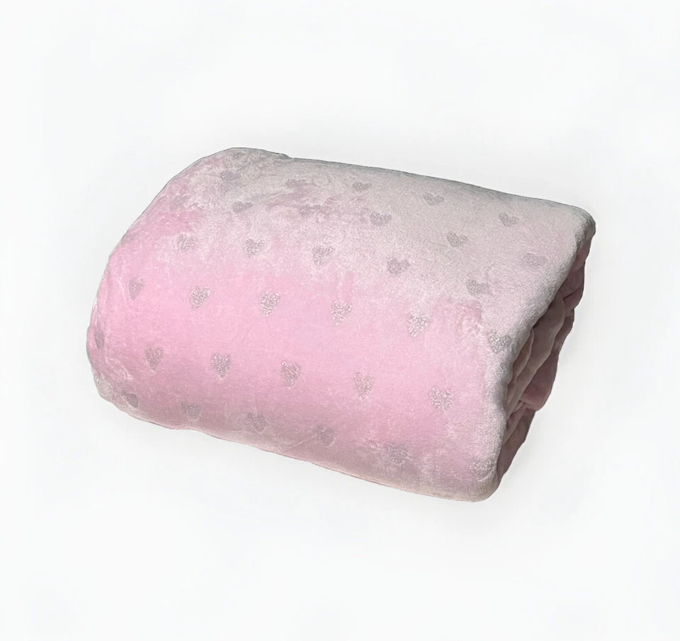 Conjunto de edredom completo/rainha corações prata estampado rosa metálico pelúcia adolescente/menina - Imagem 2 de 2