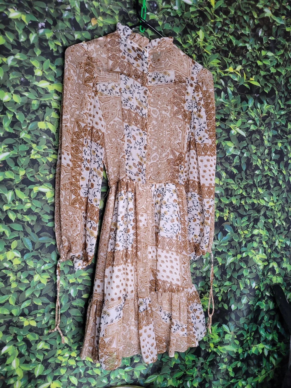 UNDERCOVER Abito contadino a maniche lunghe marrone Saints Secret donna taglia 9