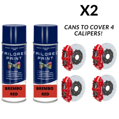 X2 BREMBO Heat Resistant Aerosol Spray Caliper Caliber Paint Tiziano Red Gloss