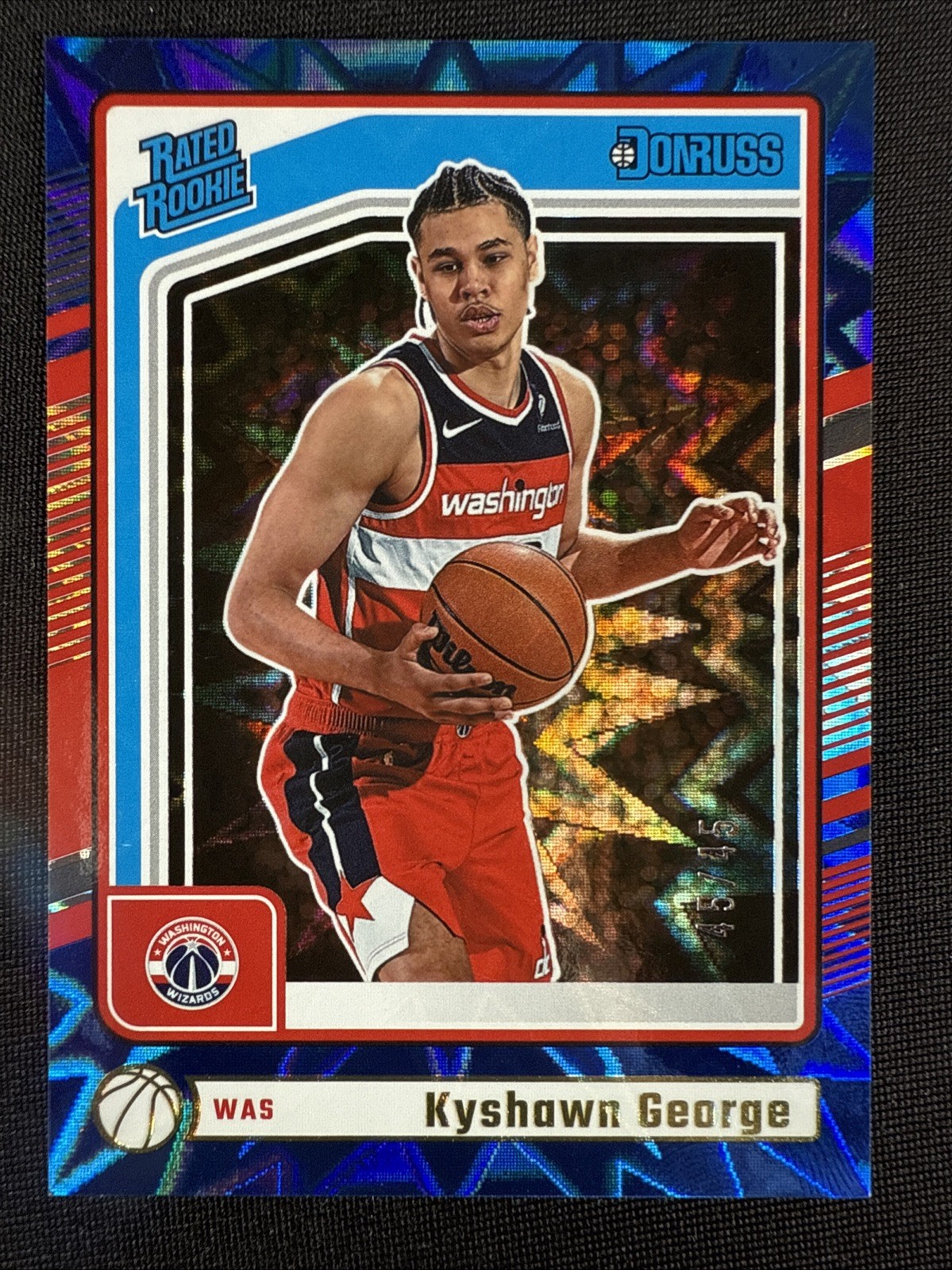 Kyshawn George Rated Rookie RC 2024-25 Panini Donruss Blue Explosion /45 #225