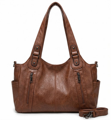 Hobo Bag Hellbraune Handtasche Große Tasche Braune Shopper Lederimitat Y2K Bag