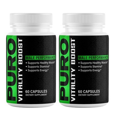 (2 Pack) Puro Vitality Boost MEN Vitality Boost Male Enhancement Dietary 60ct