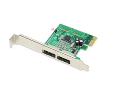 Open Box-2 Port eSATA 6Gbps PCIe 2.0 x1 Controller Card-SI-PEX40060
