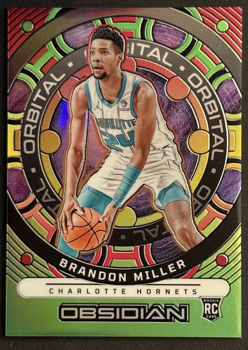 2023-24 Panini Obsidian BRANDON MILLER Electric Etch Reggae Orbital /60 #26 RC