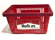 MARLBORO Vintage Philip Morris Tobacco Red Plastic Shopping Hand Carry Basket