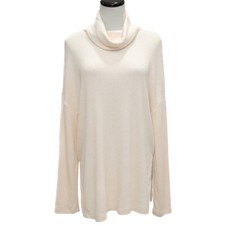 Sanctuary Cream Ribbed Relaxed Fit Turtleneck Sweater Size Medium