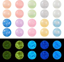 500Pcs 5Mm Glow in the Dark Beads No Hole round Glass Crystal Beads Luminous Bea