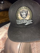 New Era 59FIFTY Raiders NFL Fitted Hat Black Camouflage Size 7 1/8