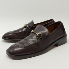 Vtg Gucci Horsebit Loafer 110 1398 Brown Leather Chunky Heel Men Size 8.5 D US9?