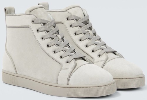 Christian Louboutin Mens Louis Z Flat White Zipper High Top