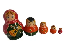 5 Piece Vintage Matryoshka Russian Nesting Dolls 3 Inch