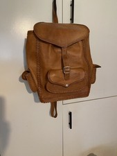 Vintage Handmade Brown Leather Backpack