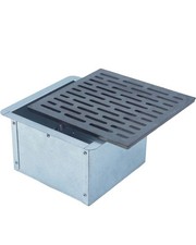 Griglia in ghisa 25x25 cm per camino con cassetto raccogli cenere h 14 cm 