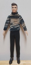 Ken 12" Doll Clothing Black & Gold print shirt and Black pants
