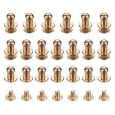 5mm Ball Head Stud Rivets Screw Back 20Pcs - Button Nipple Rivet - Gold